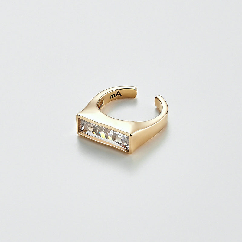 Brilliant クラムプルド ライト オープン リング:イエロー / BRILLIANT CRUMPLED LIGHT OPEN RING - YELLOW