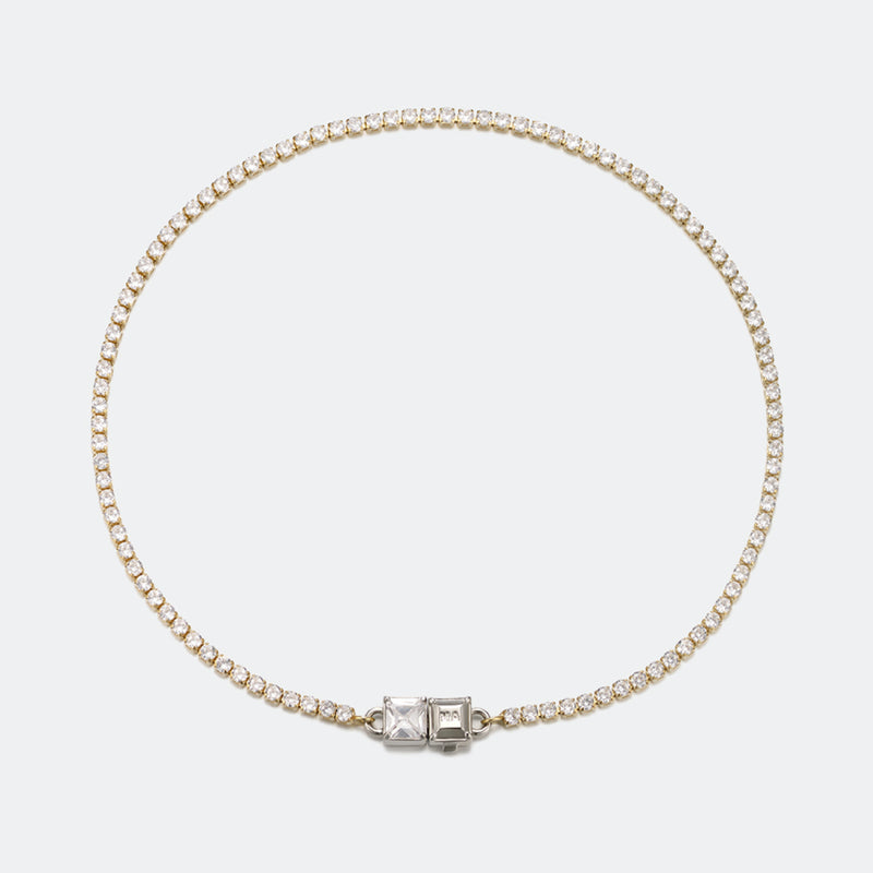 Brilliant ポイント ロック チョーカー ネックレス:コンビ / BRILLIANT POINT LOCK CHOKER NECKLACE - COMBI