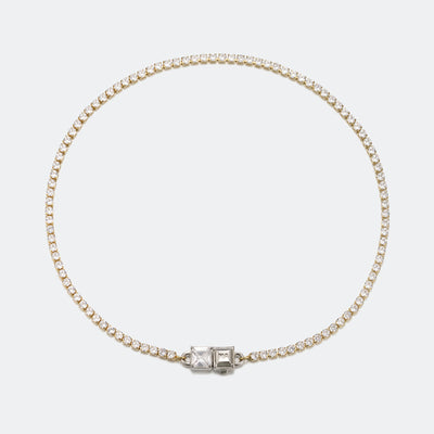 Brilliant ポイント ロック チョーカー ネックレス:コンビ / BRILLIANT POINT LOCK CHOKER NECKLACE - COMBI