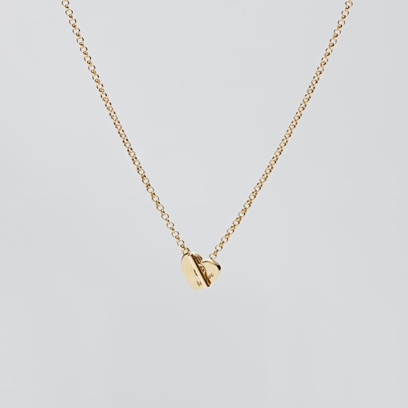 シルバー フラット ハート トグル バー ネックレス / Silver Flat Heart Toggle Bar Necklace