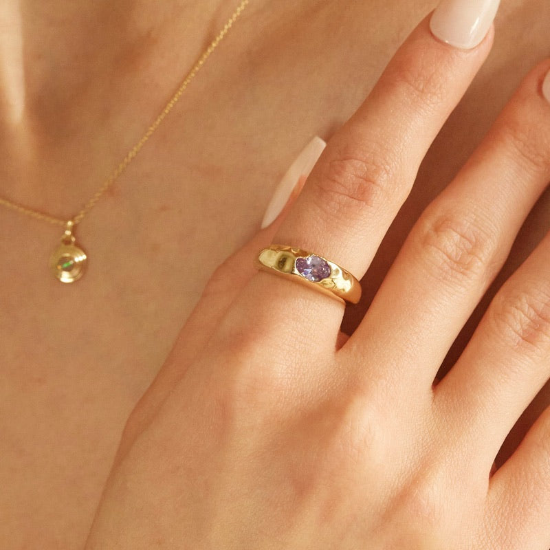 K14 ナチュラル グレース ボリューム リング:ラベンダー / 14K Natural Grace Volume Ring - Lavender
