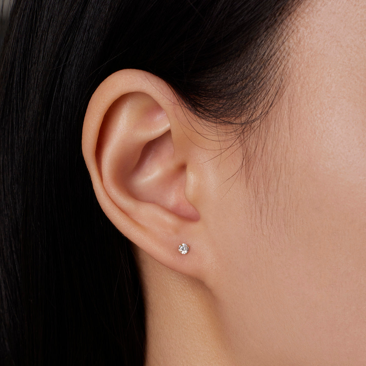 K14 イエロー ゴールド ベーシック ストーン ピアス / 14K Yellow Gold Basic Stone Earrings