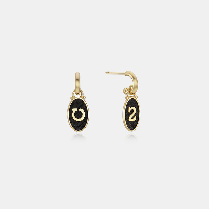 RE-CO'DE V2 ブラック ベルベット ミニ ピアス / RE-CO'DE V2 BLACK VELVET MINI EARRINGS
