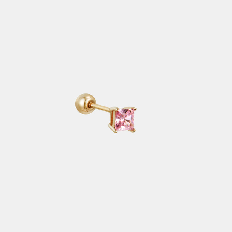 Brilliant EX K14 スクエア ピンク ピアス / BRILLIANT EX 14K SQUARE PINK PIERCING