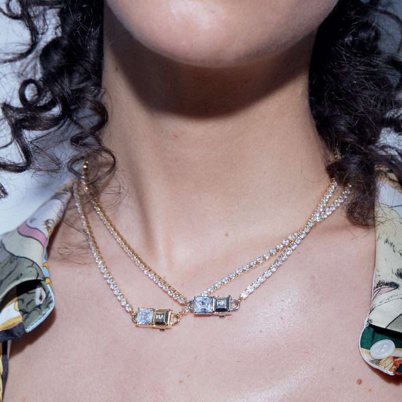 Brilliant ポイント ロック チョーカー ネックレス:コンビ / BRILLIANT POINT LOCK CHOKER NECKLACE - COMBI