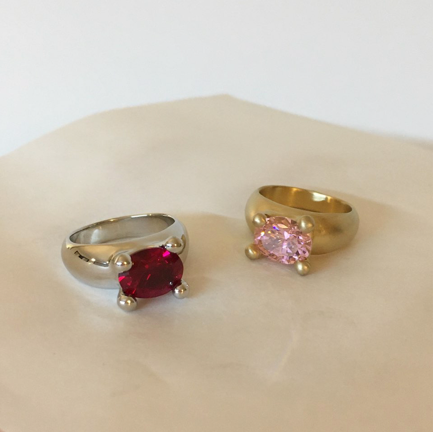 マッシュルーム リング:ゴールド & ピンク / mushroom ring (Gold & Pink)