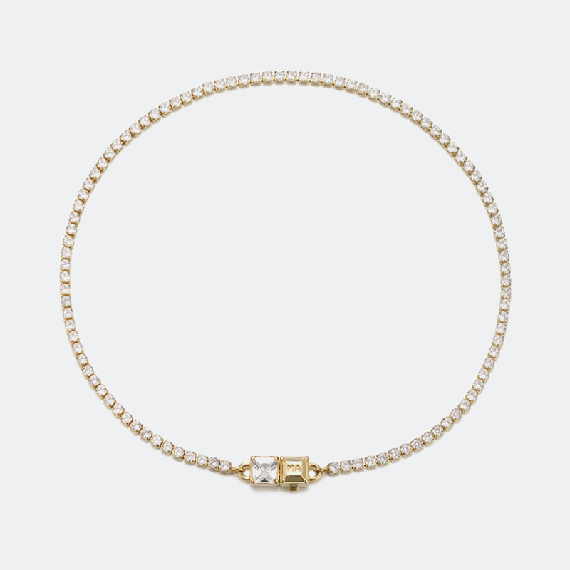 Brilliant ポイント ロック チョーカー ネックレス:イエロー / BRILLIANT POINT LOCK CHOKER NECKLACE - YELLOW