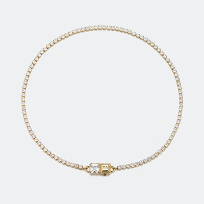 Brilliant ポイント ロック チョーカー ネックレス:イエロー / BRILLIANT POINT LOCK CHOKER NECKLACE - YELLOW