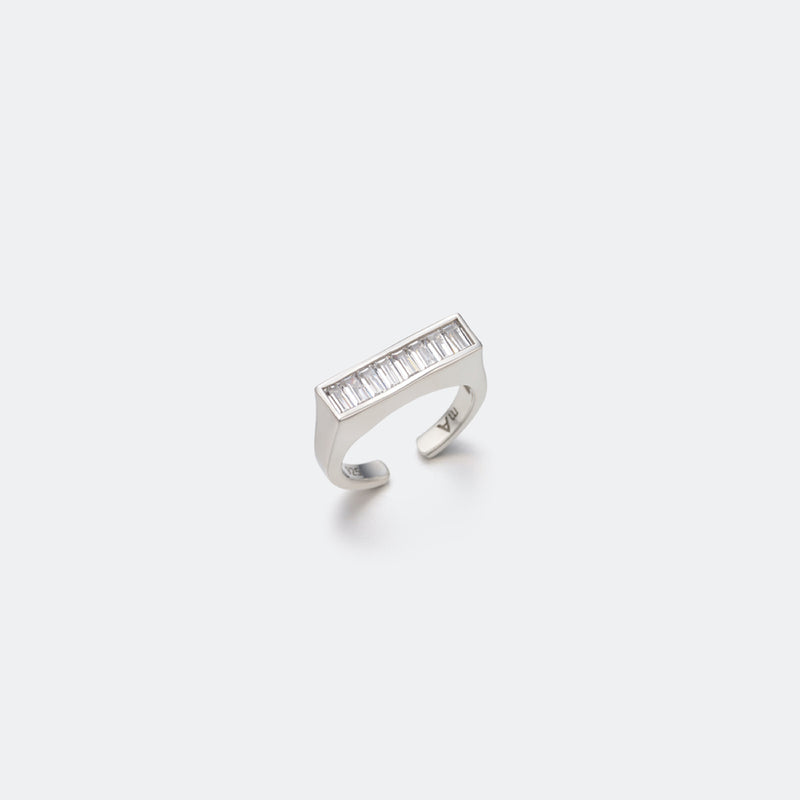 Brilliant クラムプルド ライン オープン リング:ホワイト / BRILLIANT CRUMPLED LINE OPEN RING - YELLOW