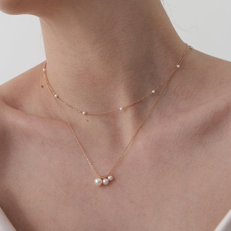K14 クレッシェンド パール ネックレス / 14K Crescent Pearl Necklace