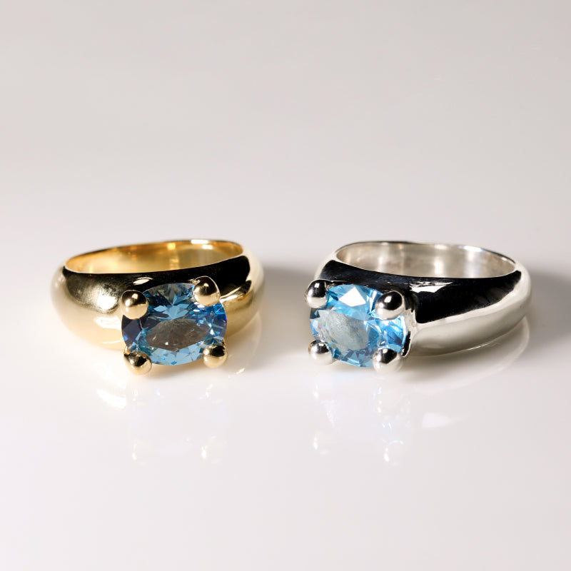 マッシュルーム リング:シルバー & ブルー 81 / mushroom ring (Silver & Blue 81)