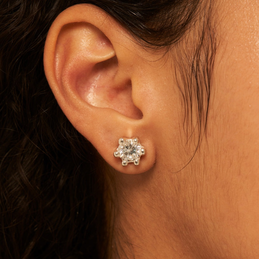 マッシュルーム ピアス:ホワイト / mushroom earrings (White)