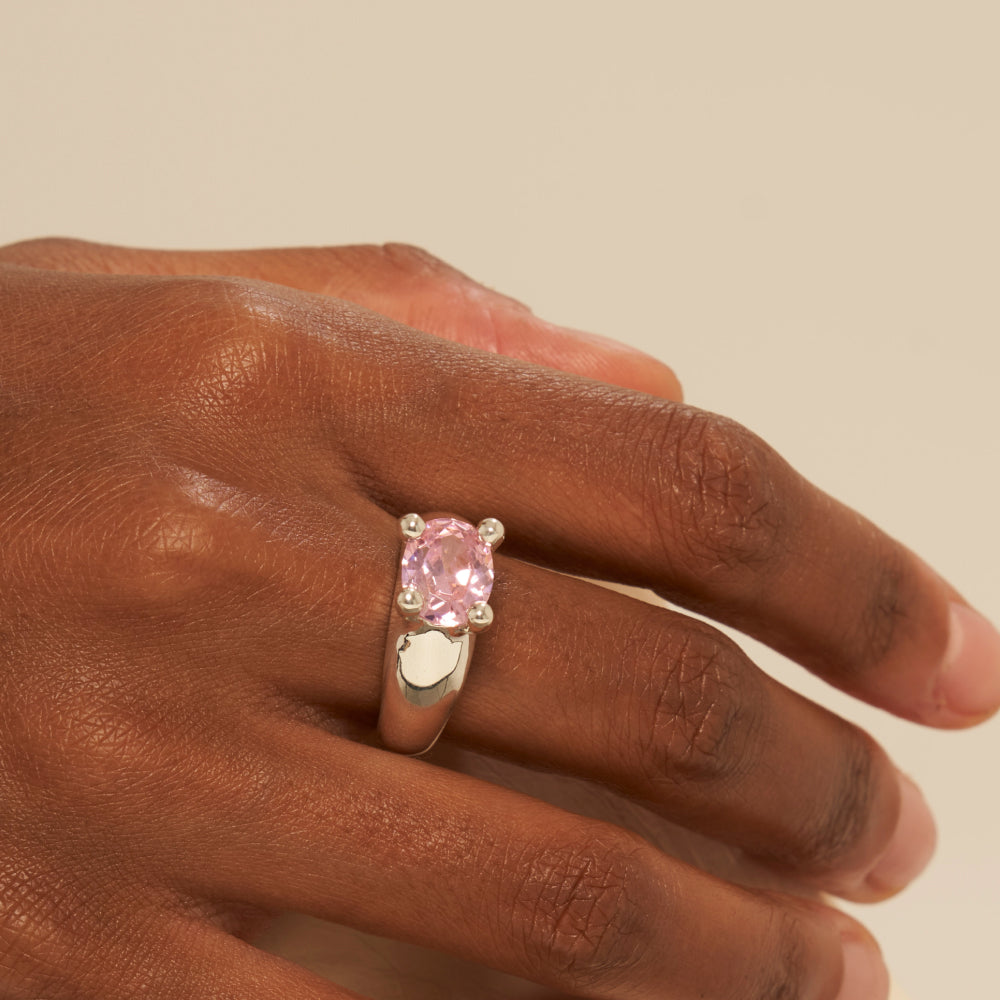 マッシュルーム リング:シルバー & ピンク / mushroom ring (Silver & Pink)