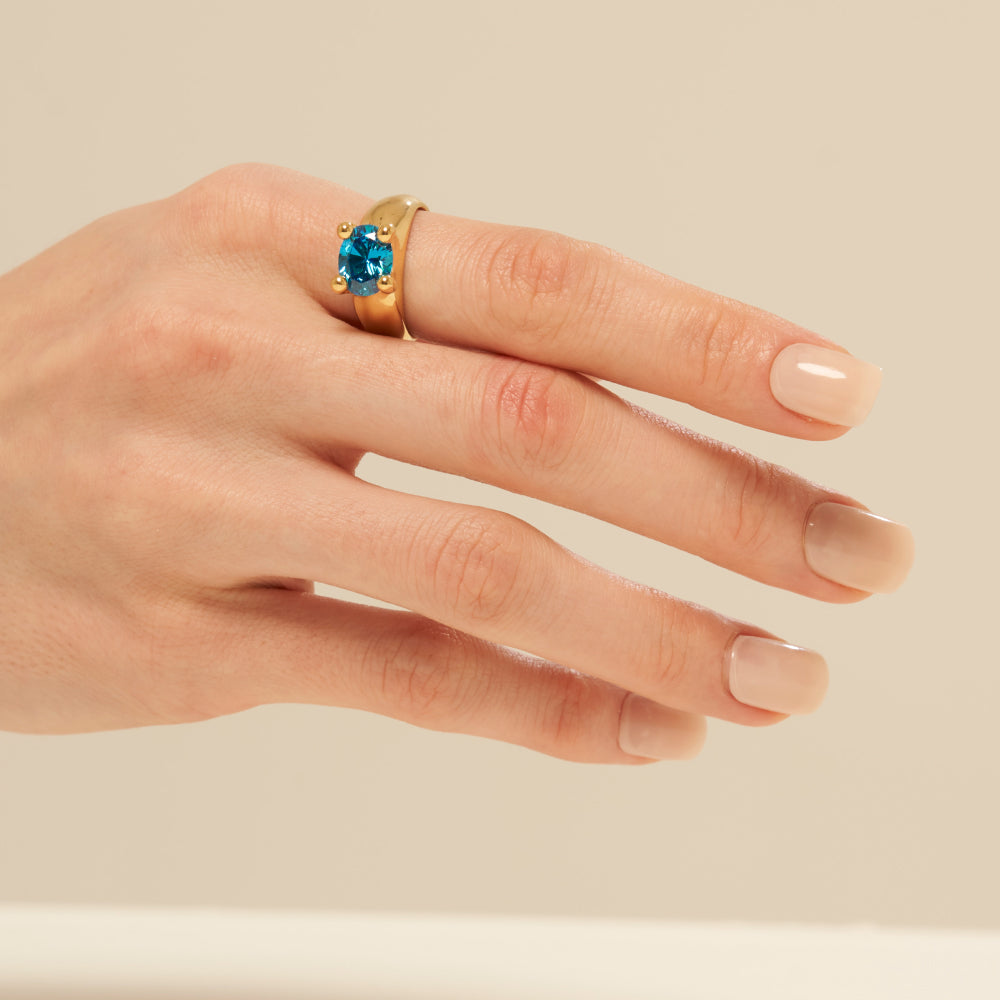 マッシュルーム リング:ゴールド & ブルー 81 / mushroom ring (Gold & Blue 81)
