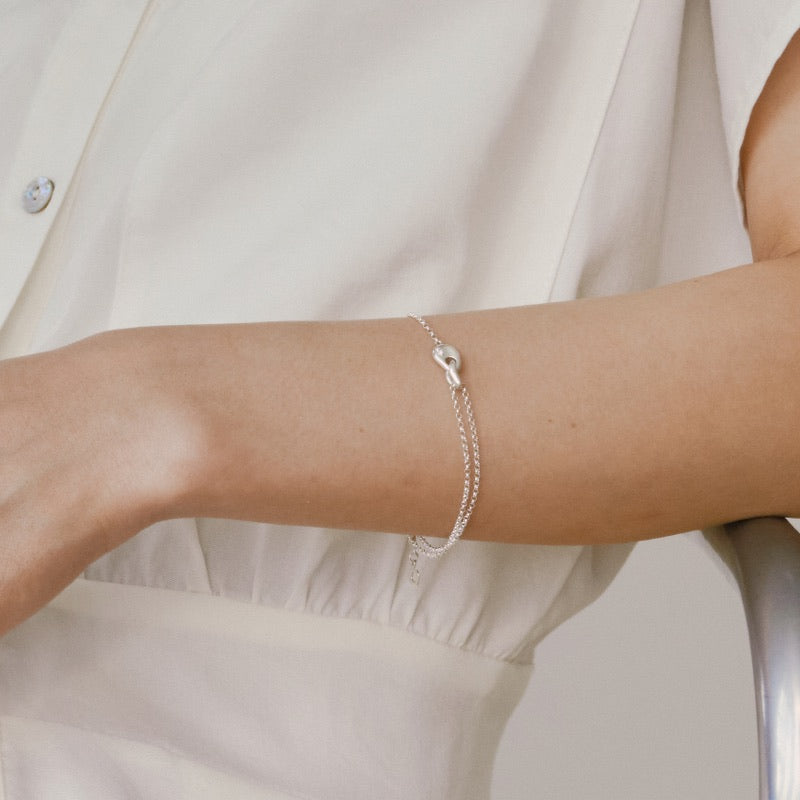 シルバー ビーン 2ライン ブレスレット / Silver Bean Two Line Bracelet