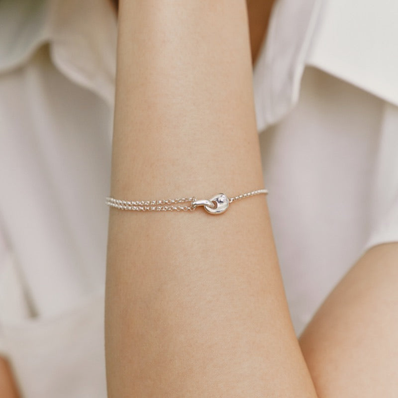 シルバー ビーン 2ライン ブレスレット / Silver Bean Two Line Bracelet