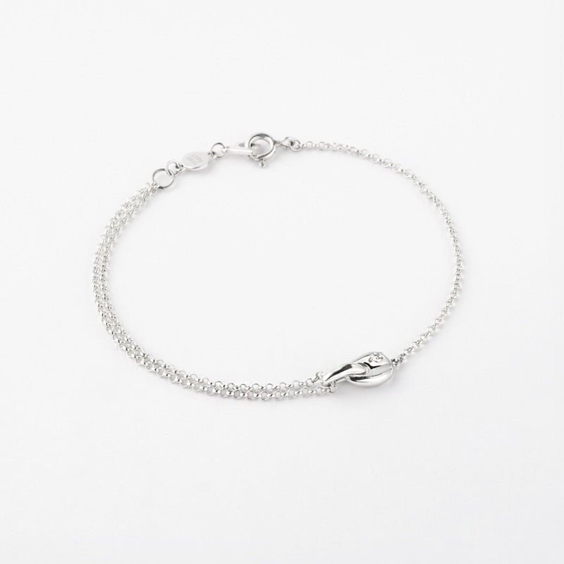 シルバー ビーン 2ライン ブレスレット / Silver Bean Two Line Bracelet