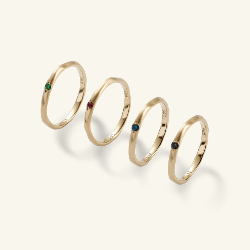 K14 マット スリム ウェーブ リング / 14K Matt Slim Wave Ring