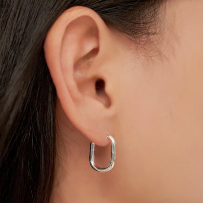 シルバー オーバル クリップ ワンタッチ ピアス / Silver Oval Clip One-Touch Earrings