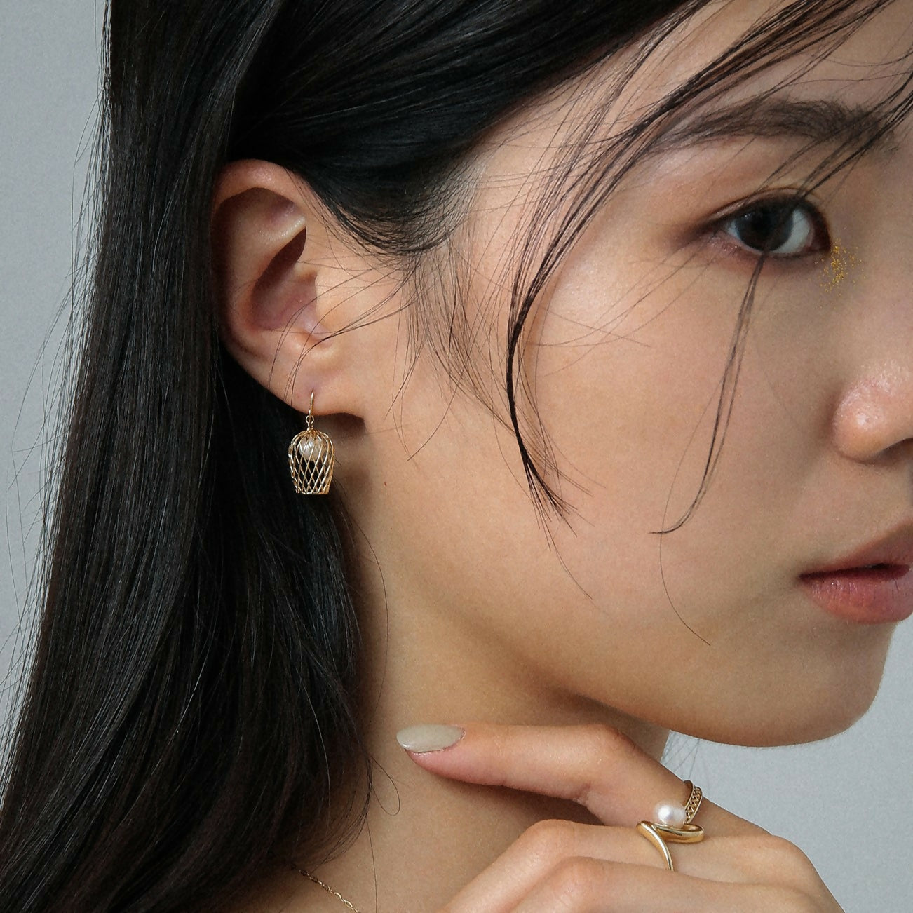 K10 ランタン パール ピアス / 10K lantern pearl pierced earring
