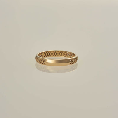 K18 Cross Bamboo Stacking Ring B / 18K X bamboo stacking ring B