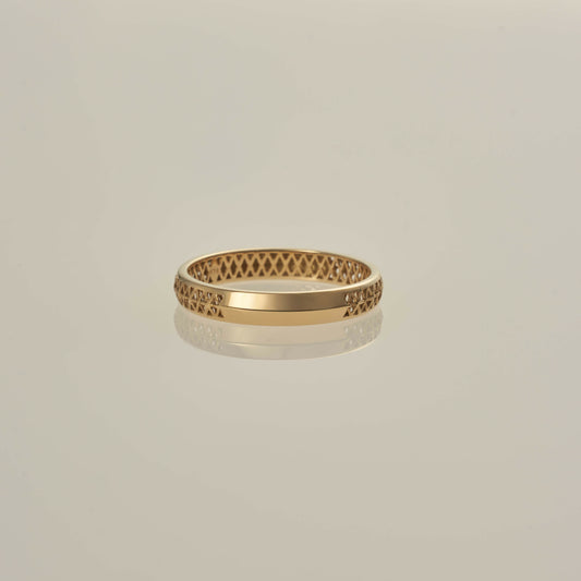 K18 クロスバンブースタッキングリング B / 18K X bamboo stacking ring B