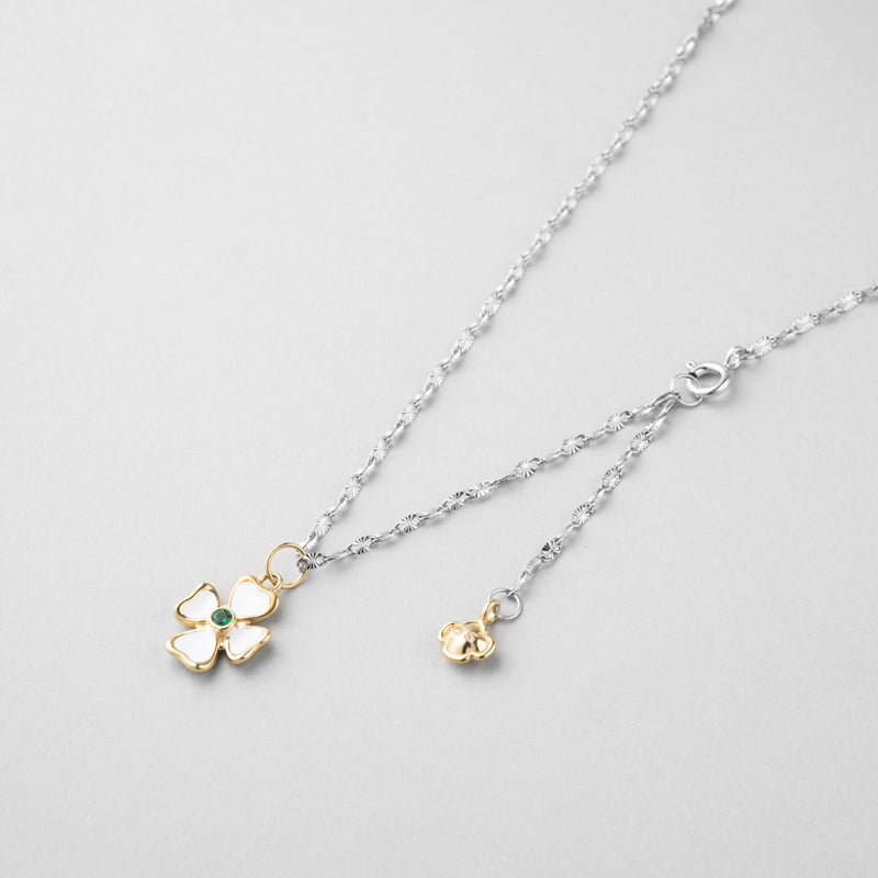 SCOUT クローバー ホワイト コンビ シルバー ネックレス / SCOUT CLOVER WHITE COMBI SILVER NECKLACE