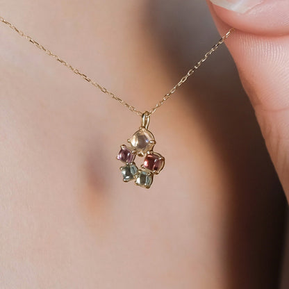 K10 カボション クラスター ネックレス / 10K Cabochon Cluster Necklace