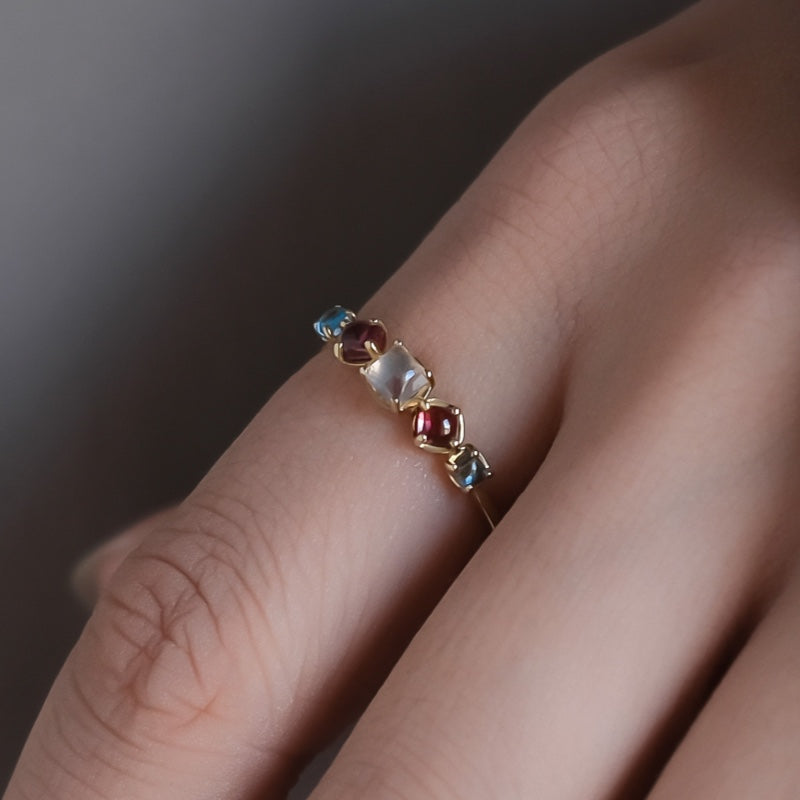 K10 カボション クラスター リング / 10K Cabochon Cluster Ring