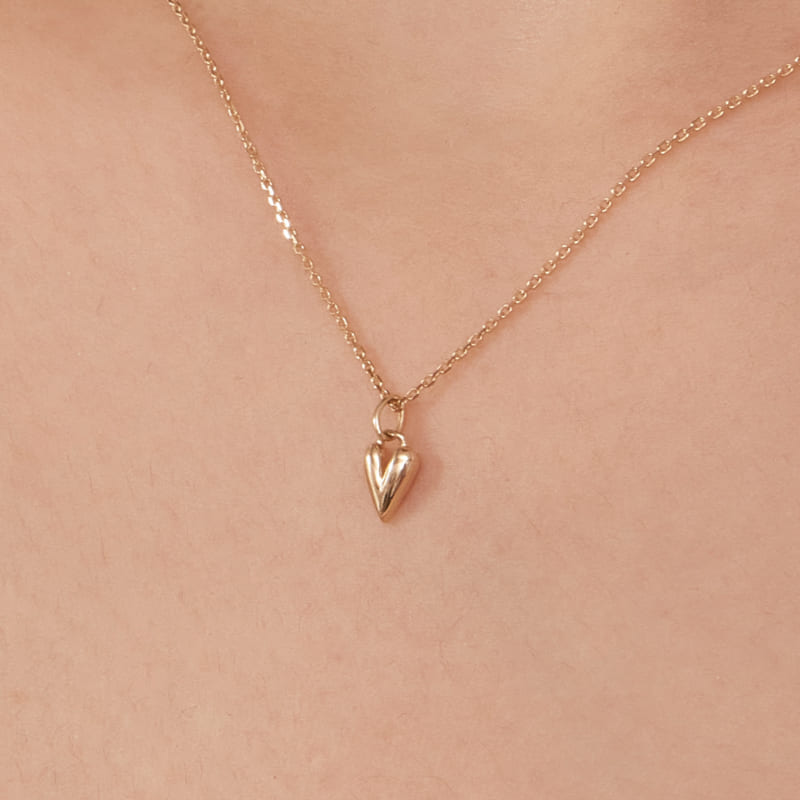 K10 ミニ ハート ペンダント ネックレス / 10K Mini Heart Pendant Necklace