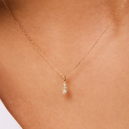 K10 プチ ダイヤ しずく ネックレス / 10K Petit Diamond Waterdrop Necklace