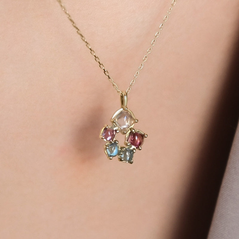 K10 カボション クラスター ネックレス / 10K Cabochon Cluster Necklace