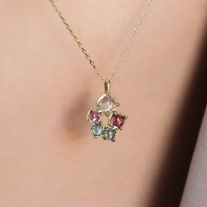 K10 カボション クラスター ネックレス / 10K Cabochon Cluster Necklace