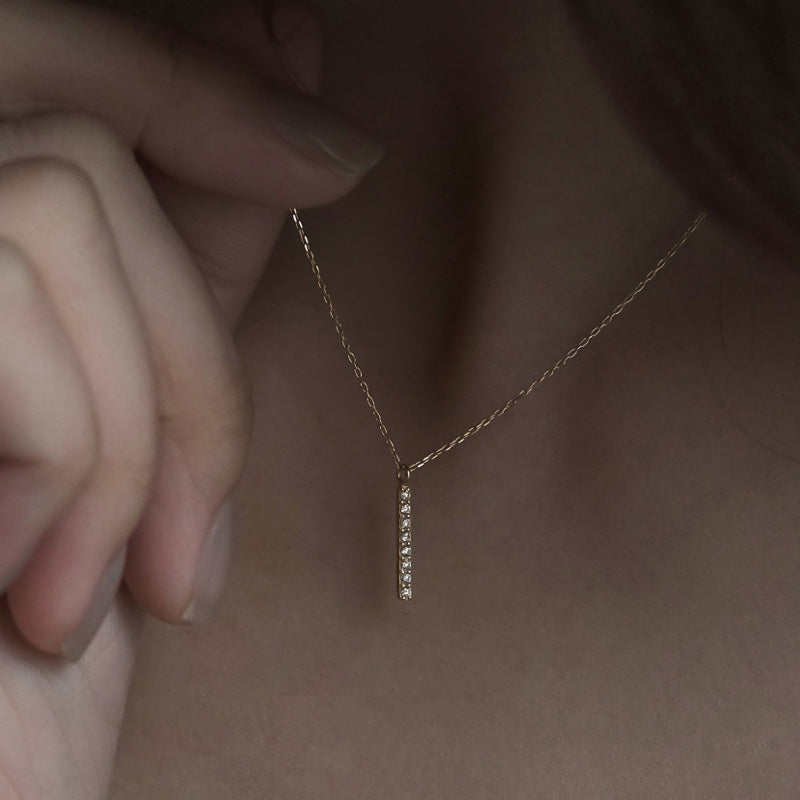 K10 プチ ダイヤ バー ネックレス / 10K Petit Diamond Bar Necklace