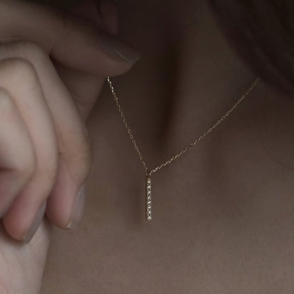 K10 プチ ダイヤ バー ネックレス / 10K Petit Diamond Bar Necklace