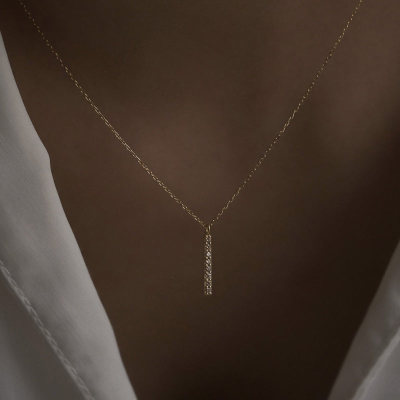 K10 プチ ダイヤ バー ネックレス / 10K Petit Diamond Bar Necklace