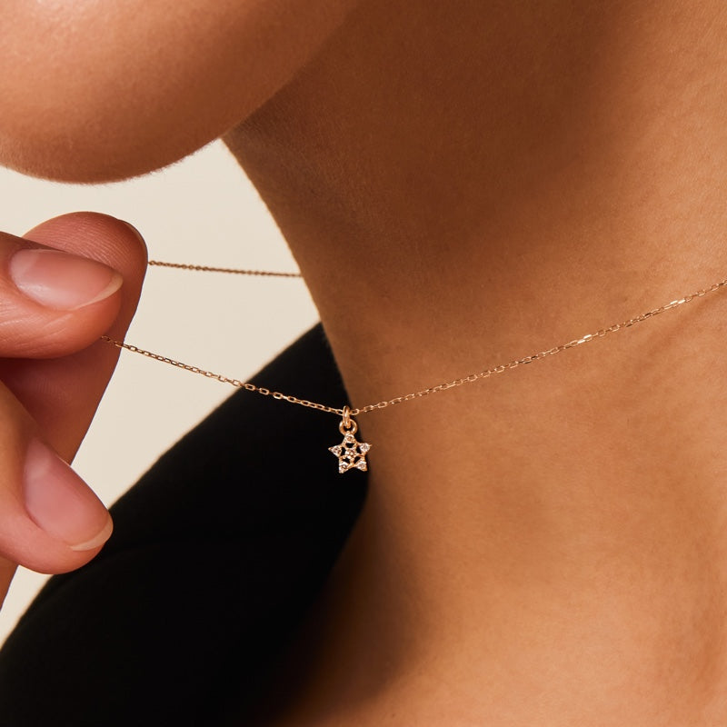 K10 プチ ダイヤ スター ネックレス / 10K Petit Diamond Star Necklace