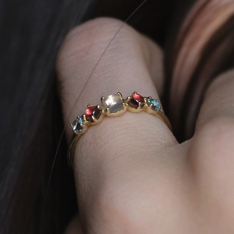 K10 カボション クラスター リング / 10K Cabochon Cluster Ring