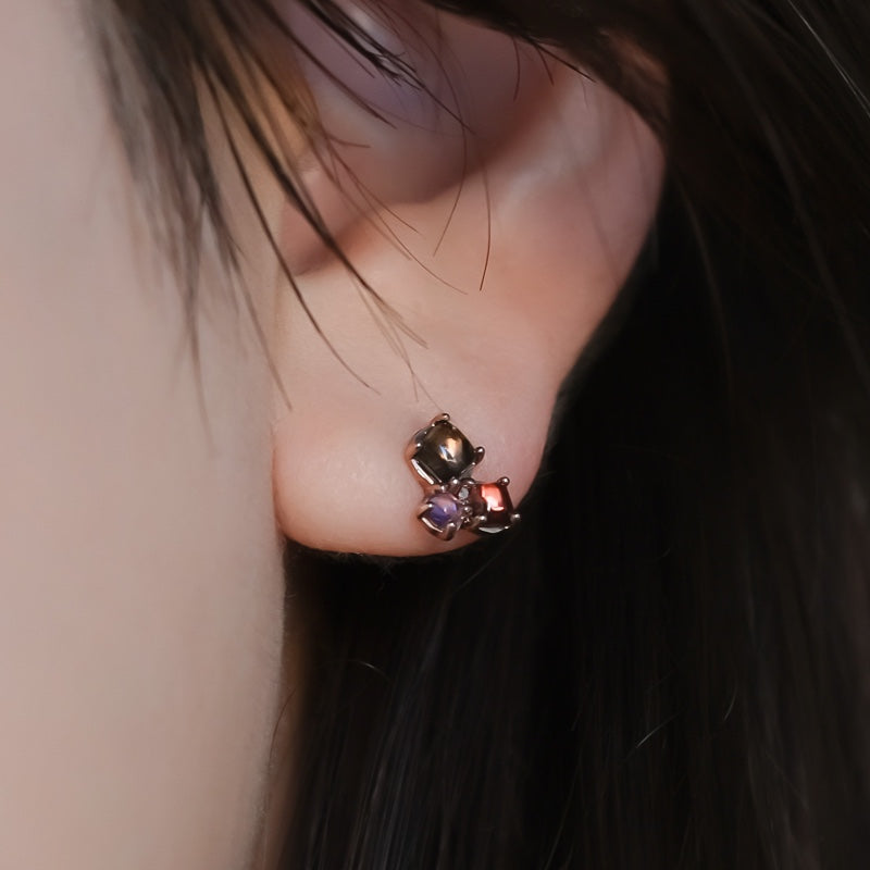 K10 カボション クラスター ピアス / 10K Cabochon Cluster Earrings