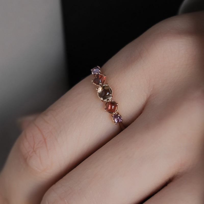 K10 カボション クラスター リング / 10K Cabochon Cluster Ring