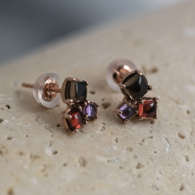 K10 カボション クラスター ピアス / 10K Cabochon Cluster Earrings