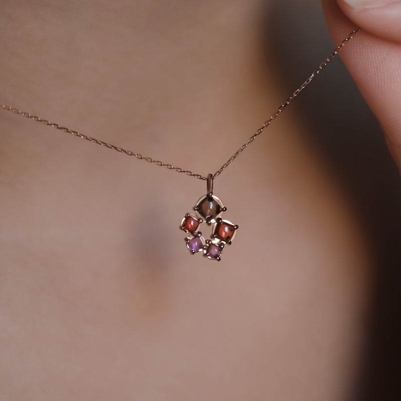 K10 カボション クラスター ネックレス / 10K Cabochon Cluster Necklace
