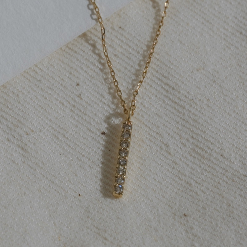 K10 プチ ダイヤ バー ネックレス / 10K Petit Diamond Bar Necklace