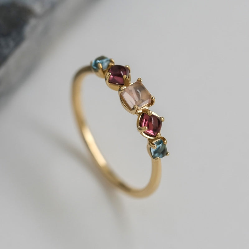 K10 カボション クラスター リング / 10K Cabochon Cluster Ring