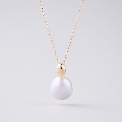 K10 天然 淡水パール ワン ポイント ネックレス / 10K Natural Freshwater Pearl One Point Necklace