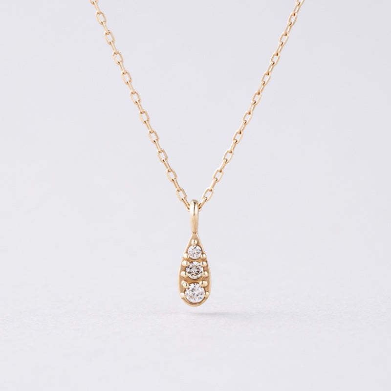 K10 プチ ダイヤ しずく ネックレス / 10K Petit Diamond Waterdrop Necklace
