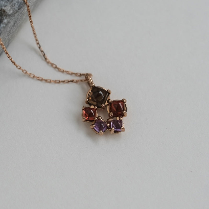 K10 カボション クラスター ネックレス / 10K Cabochon Cluster Necklace