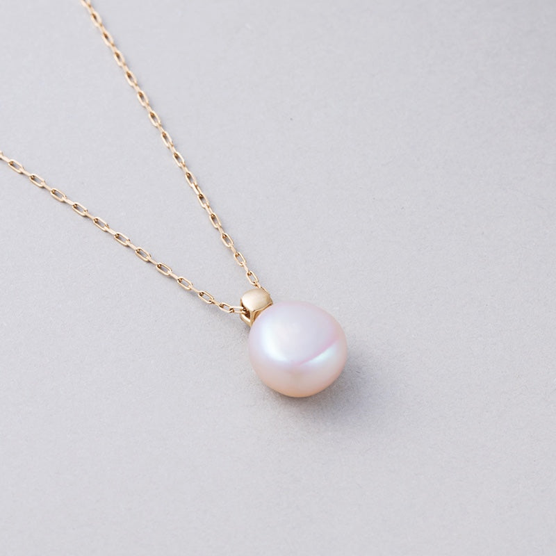 K10 天然 淡水パール ストーン ポイント ネックレス / 10K Natural Freshwater Pearl Stone Point Necklace