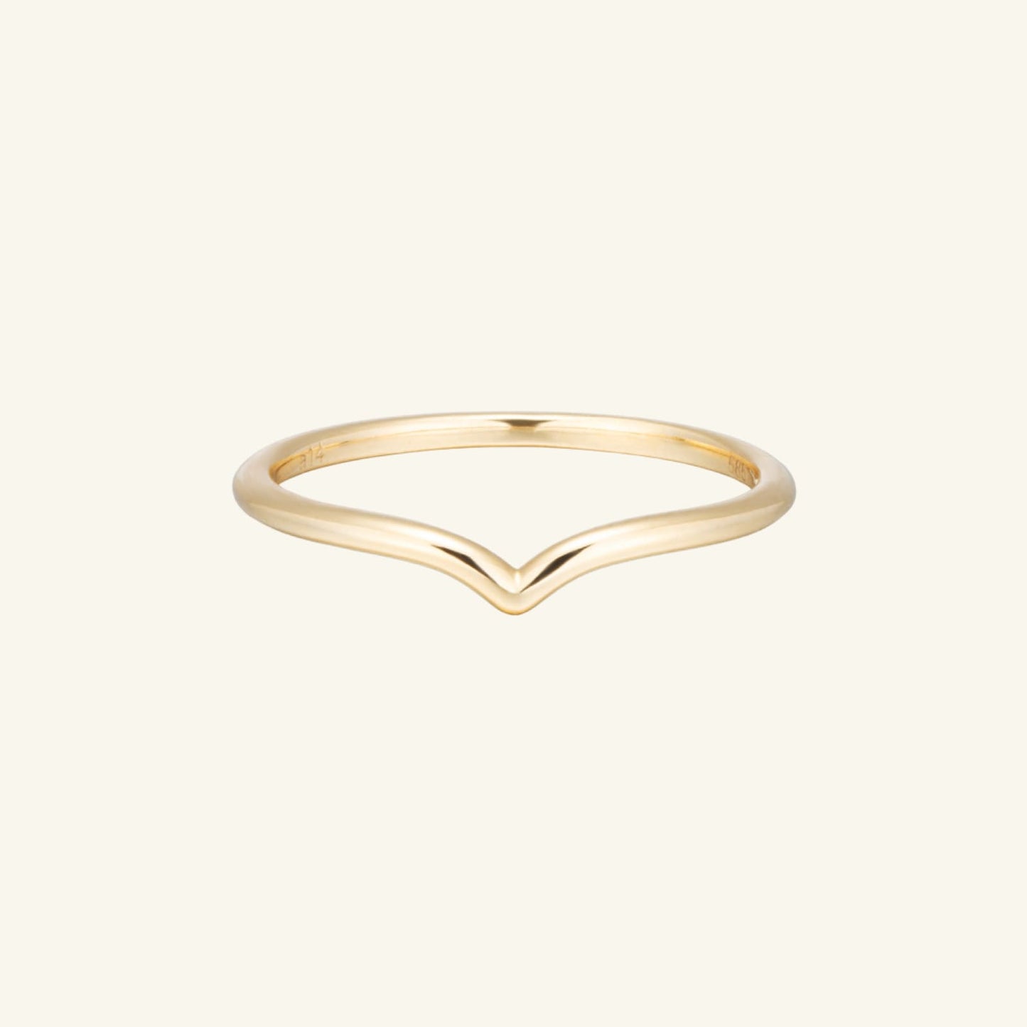 K14 K18 スリック Vライン リング / 14K 18K Slick Vline Ring