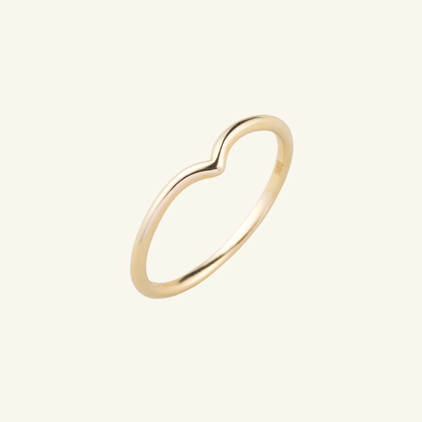 K14 K18 スリック Vライン リング / 14K 18K Slick Vline Ring